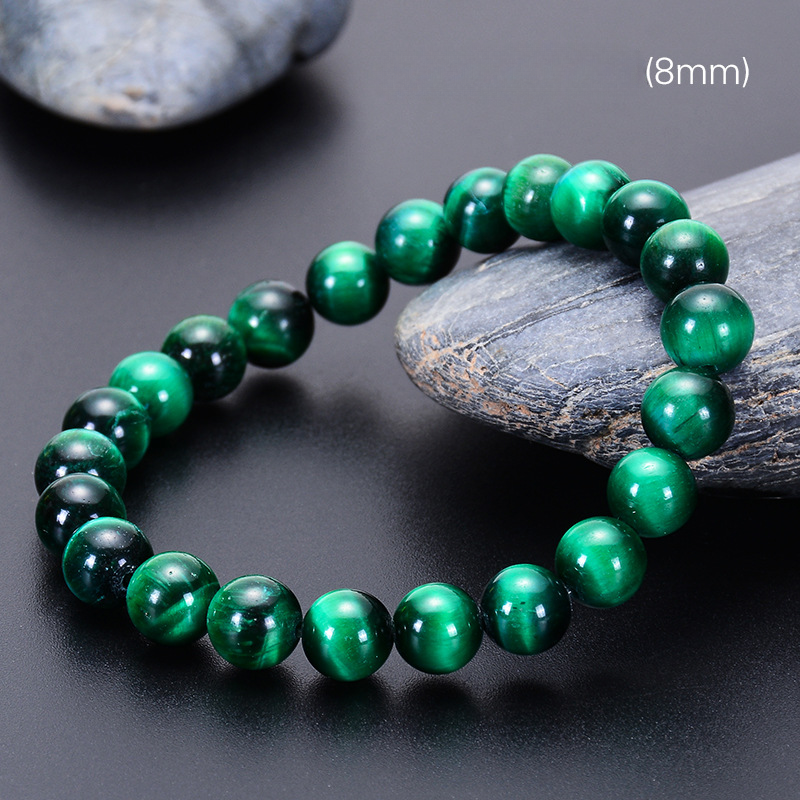 Pulsera de cuentas hechas a mano de tigre verde natural al por mayor